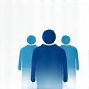Icono abstracto representando un grupo de personas o una comunidad social.